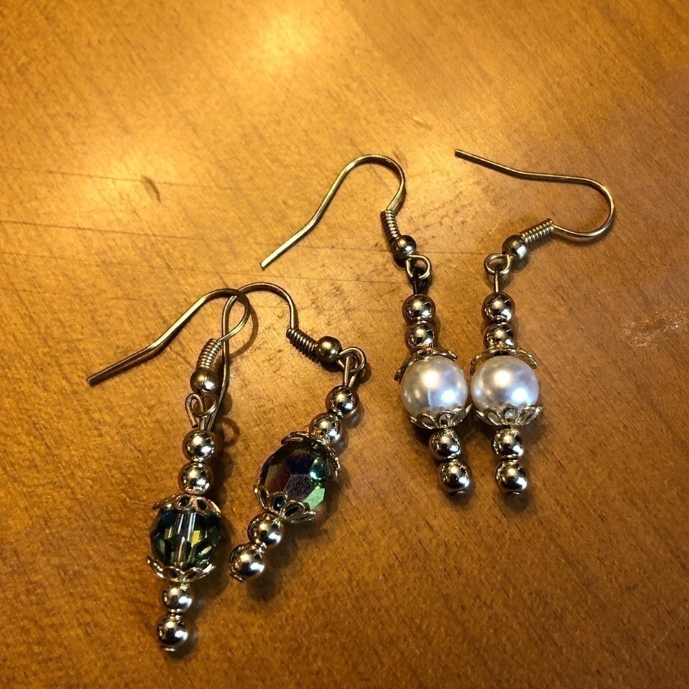 Handmade Earring Bundle Iridescent Faux Pearl